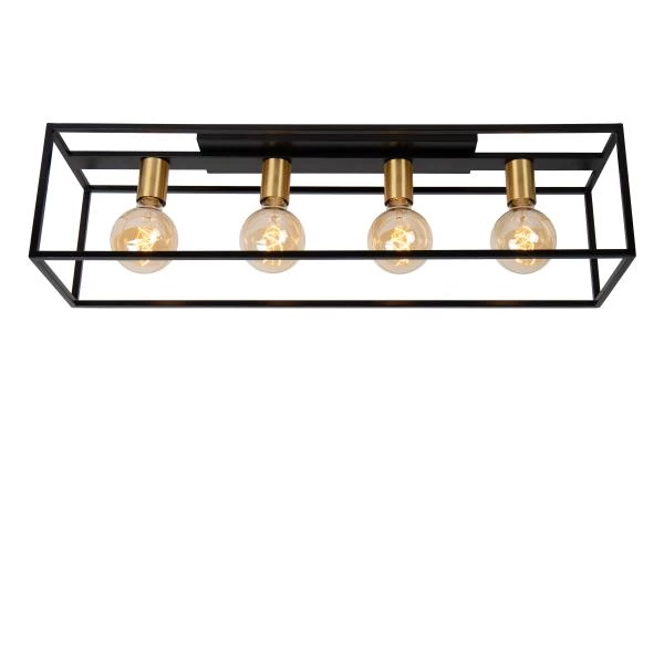 Lucide RUBEN - Flush ceiling light - 4xE27 - Black - detail 1